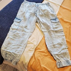 Denim cargo pants